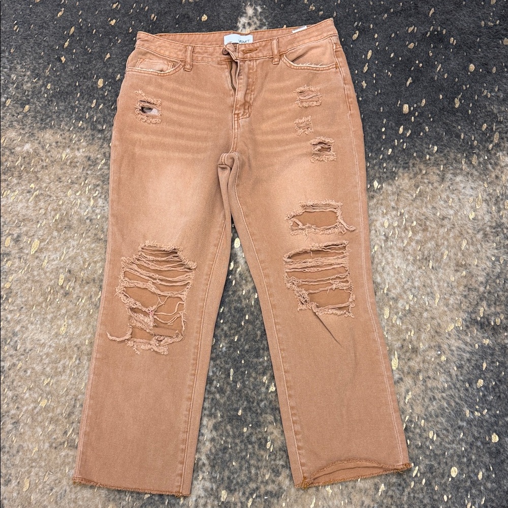 Vervet Distressed Tan women’s Jeans 28